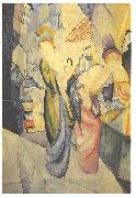 August Macke Bright woman in front of a hat store china oil painting artist